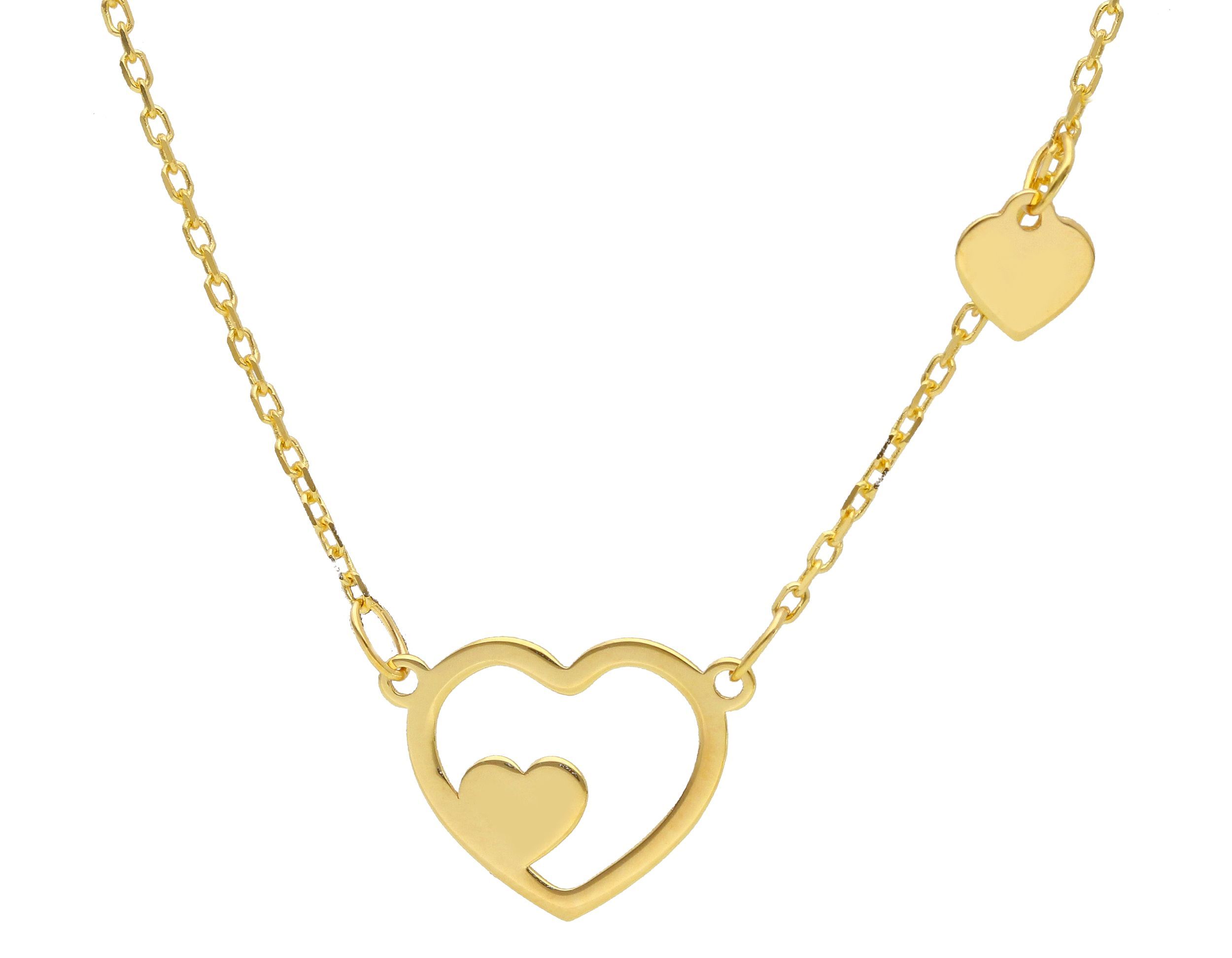 Golden necklace k14 HEARTS (code S261372)
